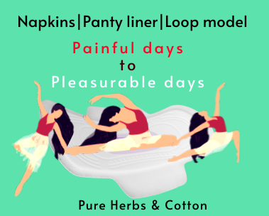 Herbal napkin, panty liner, loop model, sanitary napkin